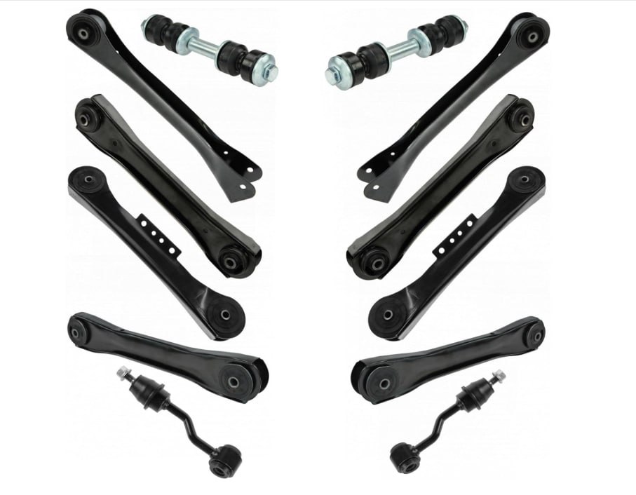 TRQ Front and Rear Suspension Kit Control Arm Sway Bar Stabilizer Link Compatible with 1996-1998 Jeep Grand Cherokee